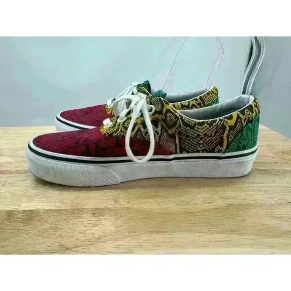 Vans Era Snake Python Rasta Colors Low Top Lace-Up‎ Sneakers - Women’s Size 6 - Picture 4 of 11
